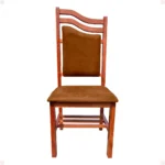 Cadeira de madeira maciça Efraim com encosto estofado
