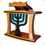 Púlpito Jerusalém em madeira maciça com verniz de alto brilho