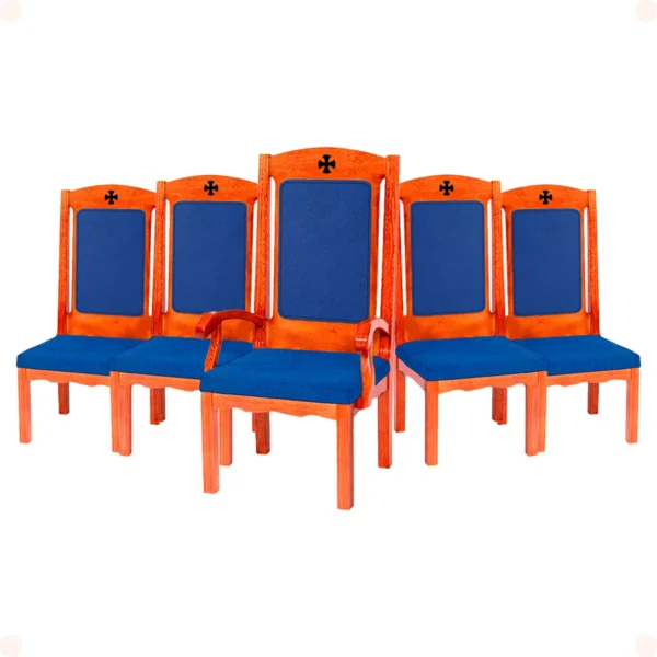 Conjunto 5 Cadeiras Éfesos para Altar de Igreja - Imagem 5
