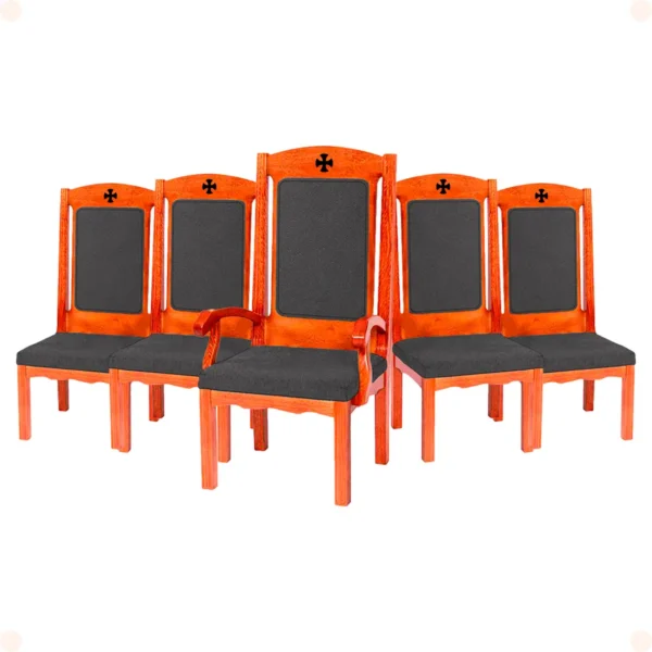 Conjunto 5 Cadeiras Éfesos para Altar de Igreja - Imagem 4