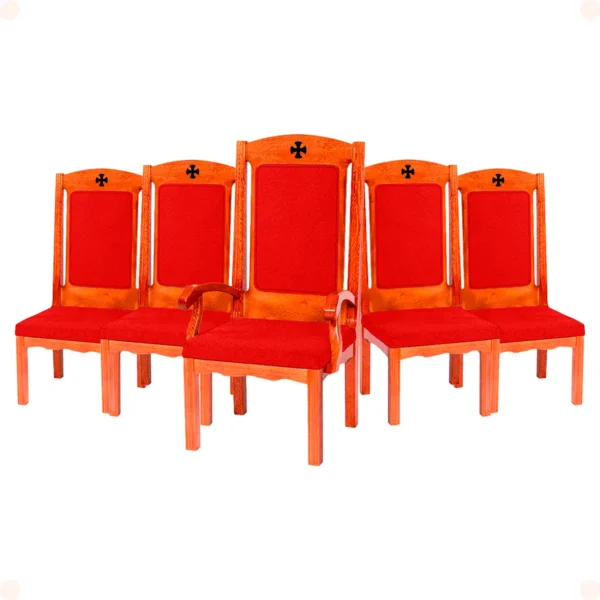 Conjunto 5 Cadeiras Éfesos para Altar de Igreja - Imagem 3