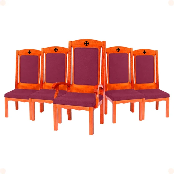 Conjunto 5 Cadeiras Éfesos para Altar de Igreja - Imagem 2