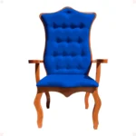 Cadeira de igreja Luis XV em madeira maciça e tecido importado