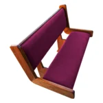 Banco Ester resistente em madeira maciça para templos e capelas