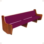 Banco Judá resistente em madeira maciça para templos e capelas