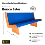 Bancos Ester de Madeira Maciça para Igreja sob medida