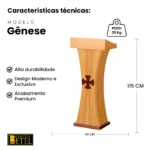 Púlpito Gênese Ambão em Madeira com design minimalista