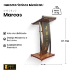 Púlpito Marcos em Madeira com design moderno e sofisticado
