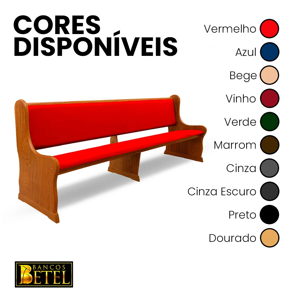 Banco Benjamim de Madeira Maciça para Igreja sob medida