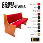 Banco litúrgico artesanal em madeira maciça com acabamento premium