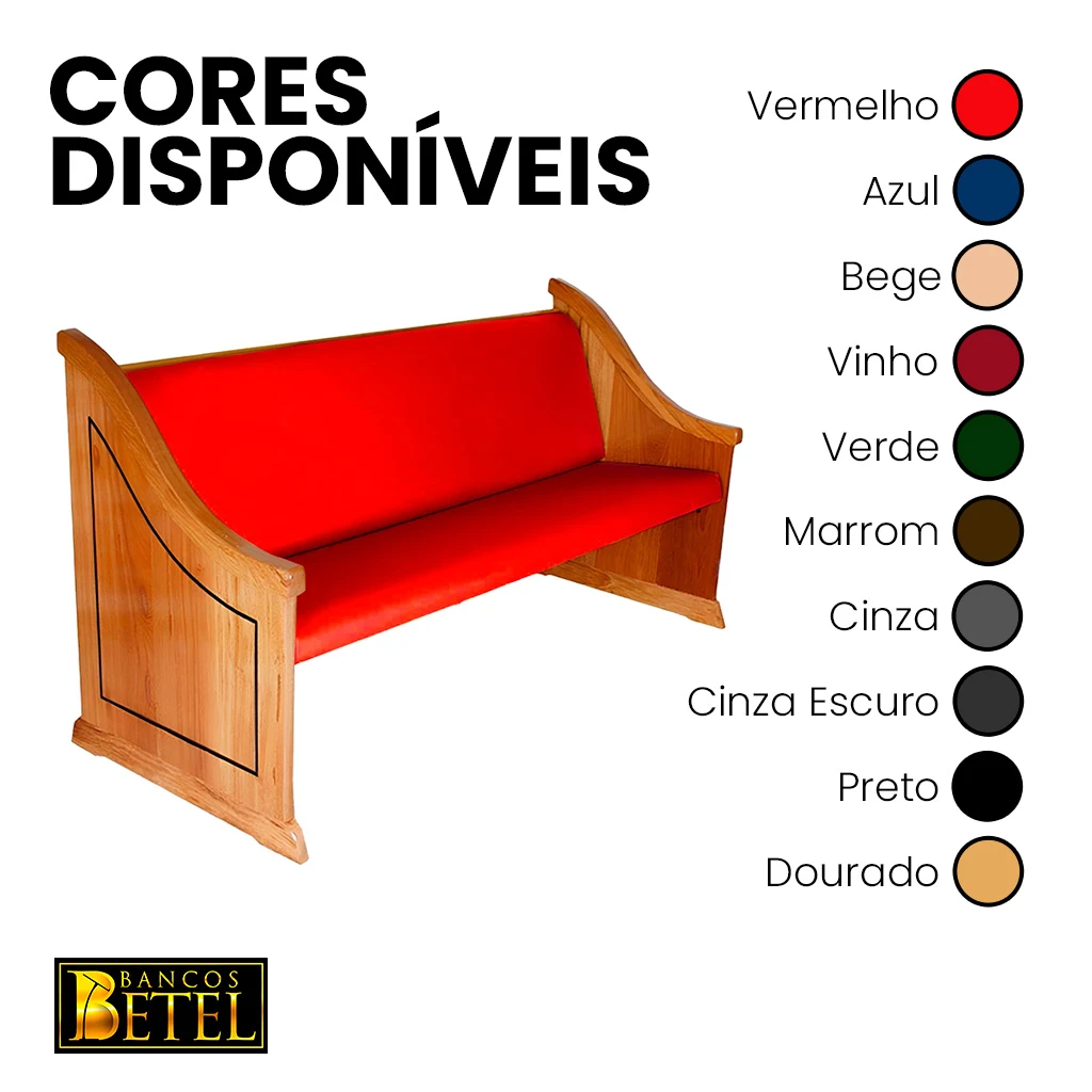 Bancos Efraim de Madeira Maciça para Igreja sob medida