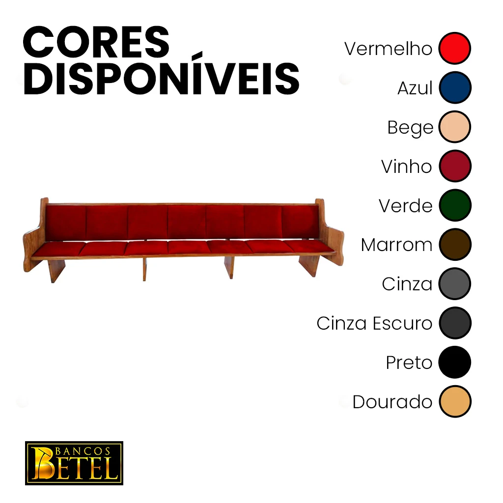 Bancos Manassés de Madeira Maciça para Igrejas sob medida