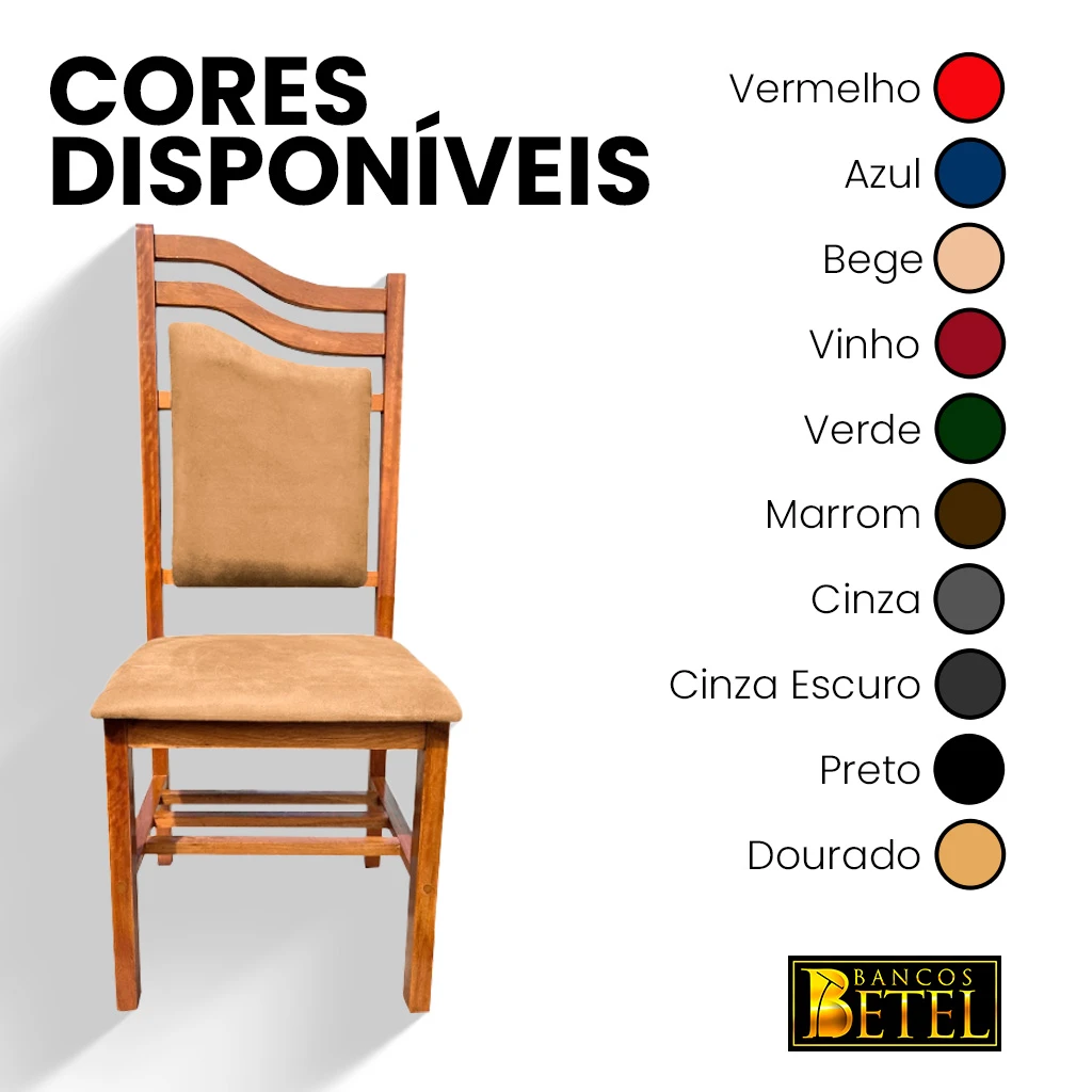 Cadeira ministerial Efraim em madeira e tecido premium