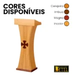 Púlpito litúrgico Gênese com acabamento em verniz brilhante
