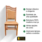 Cadeira Efraim artesanal em madeira nobre para igreja