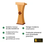 Púlpito artesanal Gênese Ambão em madeira nobre