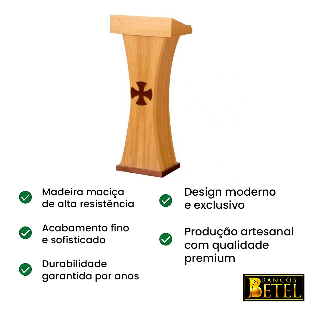 Púlpito artesanal Gênese Ambão em madeira nobre