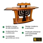 Púlpito litúrgico Jerusalém com castiçal frontal em madeira