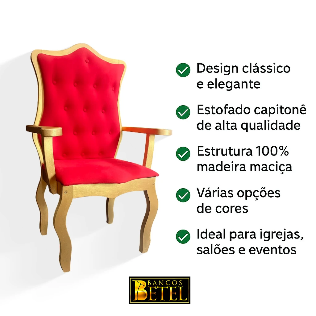 Cadeira clássica Luis XV artesanal em madeira nobre