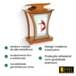 Detalhe do Púlpito Moisés em madeira maciça para igrejas